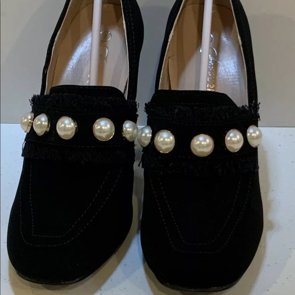 Forever Forest-23 Women's Suede Heel Shoes Black Nub Size 9 - Picture 4 of 4